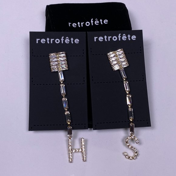 Retrofete Jewelry Retrofete Crystal Letter Drop Lara Earrings